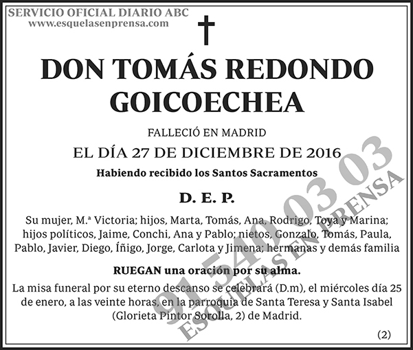 Tomás Redondo Goicoechea